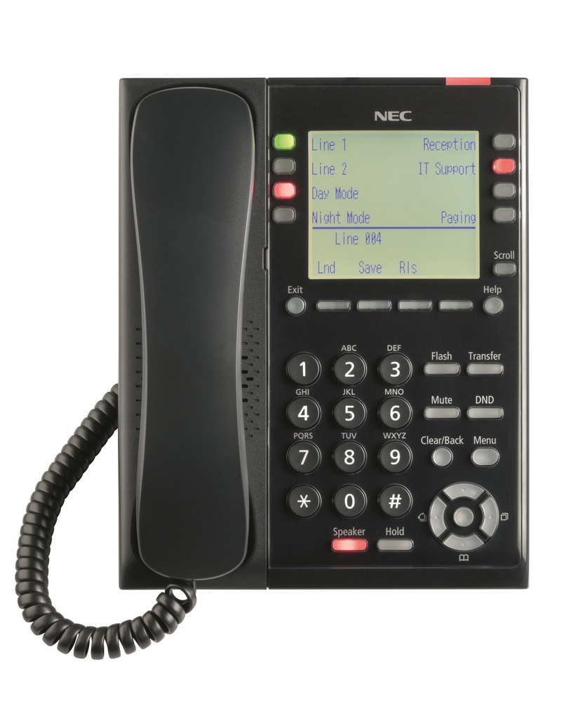 NEC SL2100 IP7WW-8IPLD-C1 TEL (BK) 8 Keys, IP DESI-Less Multiline Terminal (Black)